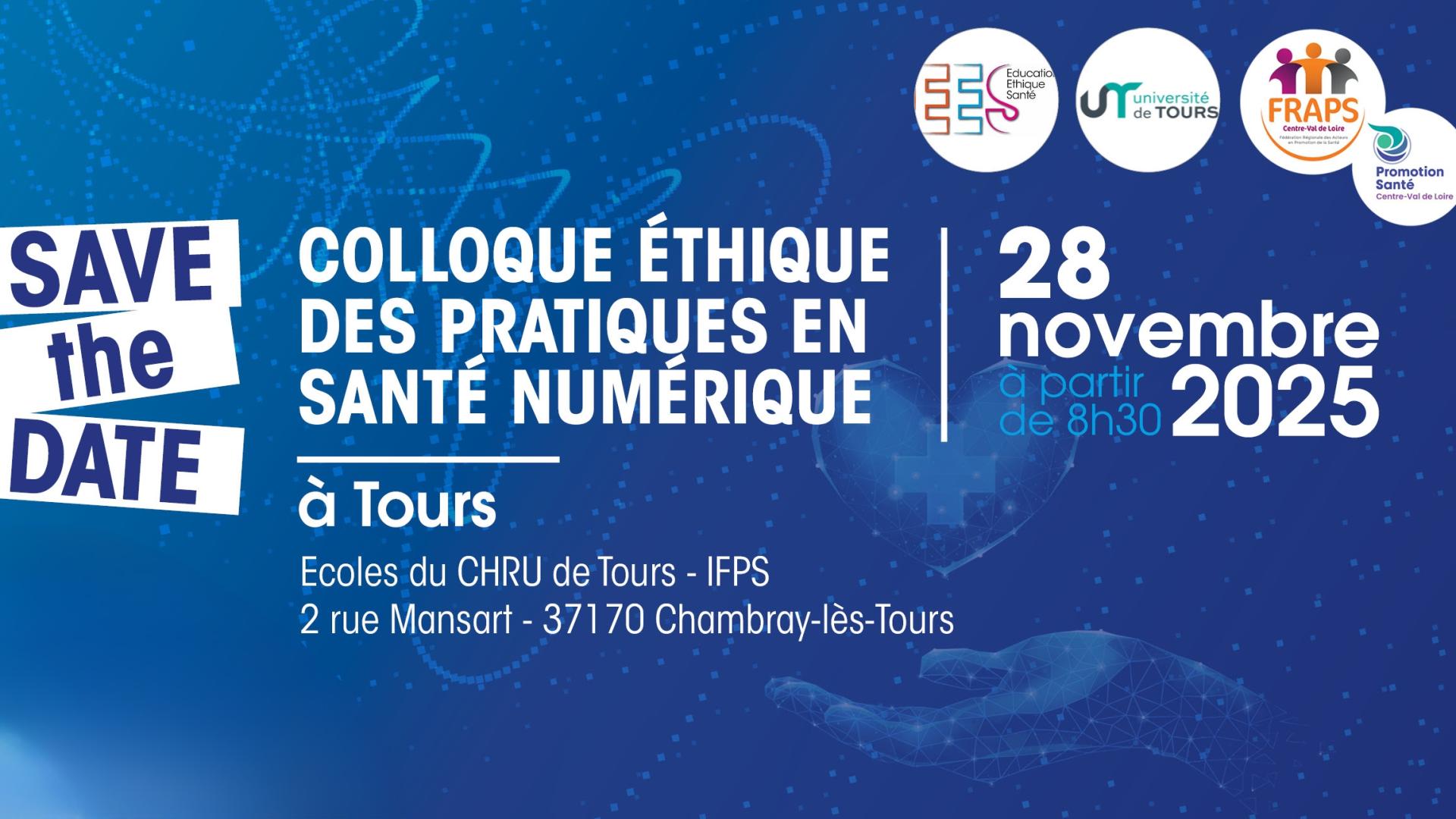 Colloque «&nbsp;Éthique des pratiques numériques en santé&nbsp;» - 28 novembre 2025 à Tours