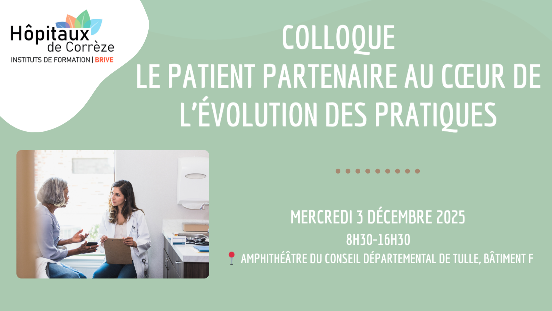 Colloque&nbsp;: Le patient partenaire au cœur de l’évolution des pratiques - 3 décembre 2025 à Tulle